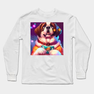 Cute St. Bernard Drawing Long Sleeve T-Shirt